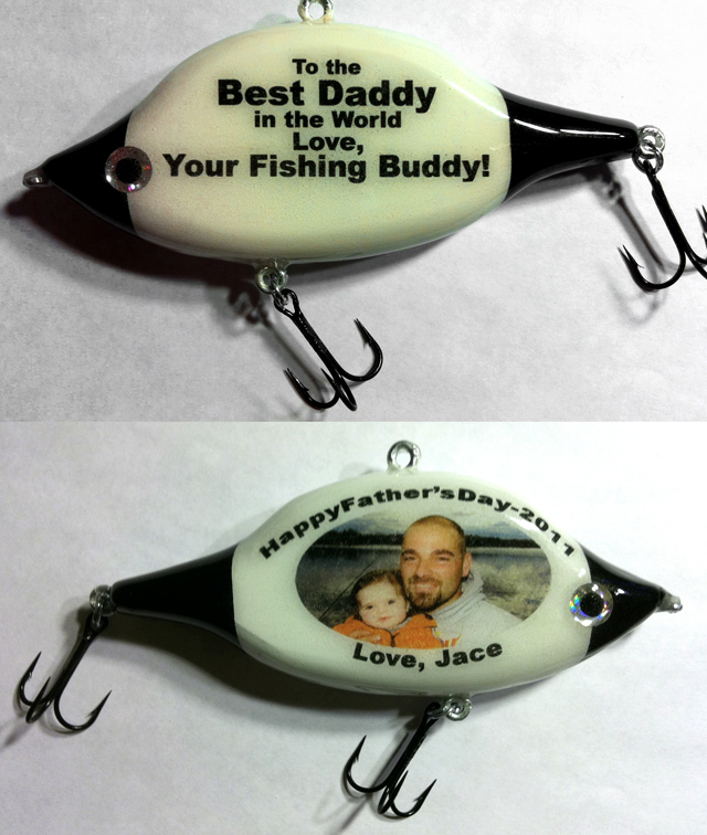 Father's Day gift for your dad and grandpa. Perfect custom fishing lure gift for him. Catches fish. Personalized gift.